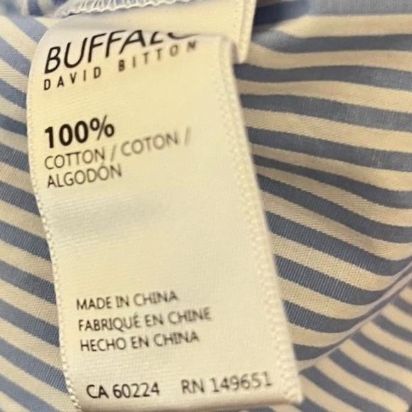 Buffalo David Bitton Blue Stripe & Gingham Dress – Size Medium - Picture 4 of 4